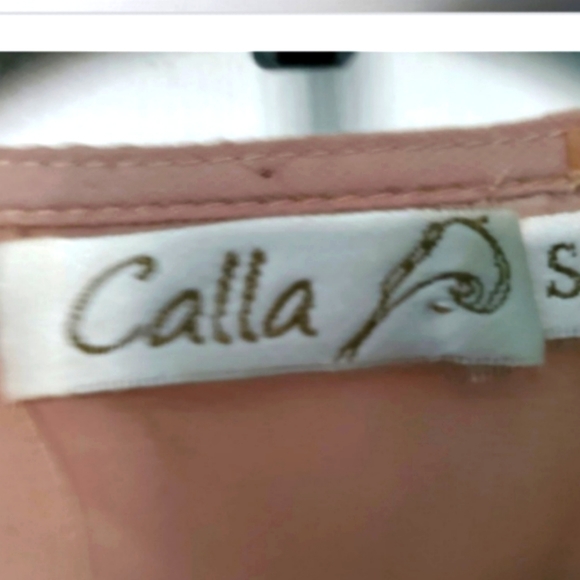 Calla Black & Cream Beige Racer Back Top Size Small - Picture 3 of 3